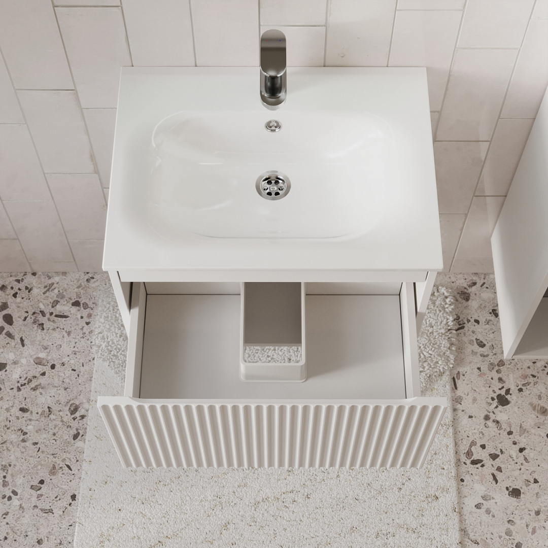 Тумба с раковиной подвесная (60 см) Terminus Sicilia SIC10601900301O, белый