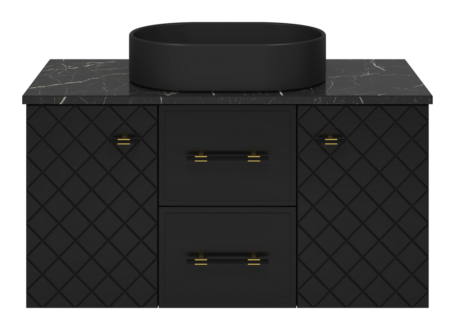 Тумба с раковиной Brevita Shanel 100 подвесная, черный