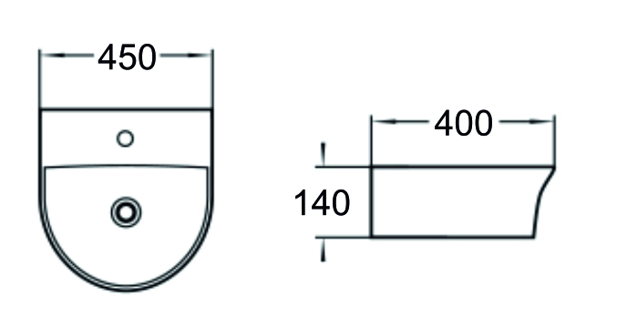 Раковина SantiLine SL-2008 накладная, белая