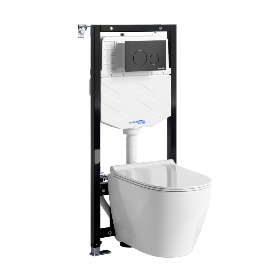 Унитаз подвесной WasserKRAFT 10TLT.010.ME.MB02.H002 с инсталляцией и кнопкой, белый
