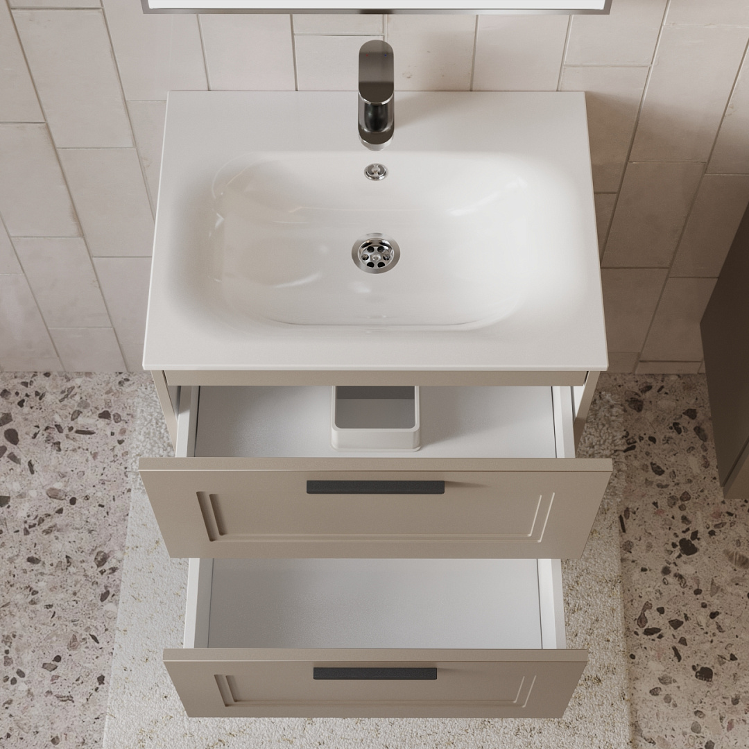 Тумба с раковиной подвесная (60 см) Terminus Classik CLA10602200501O, капучино