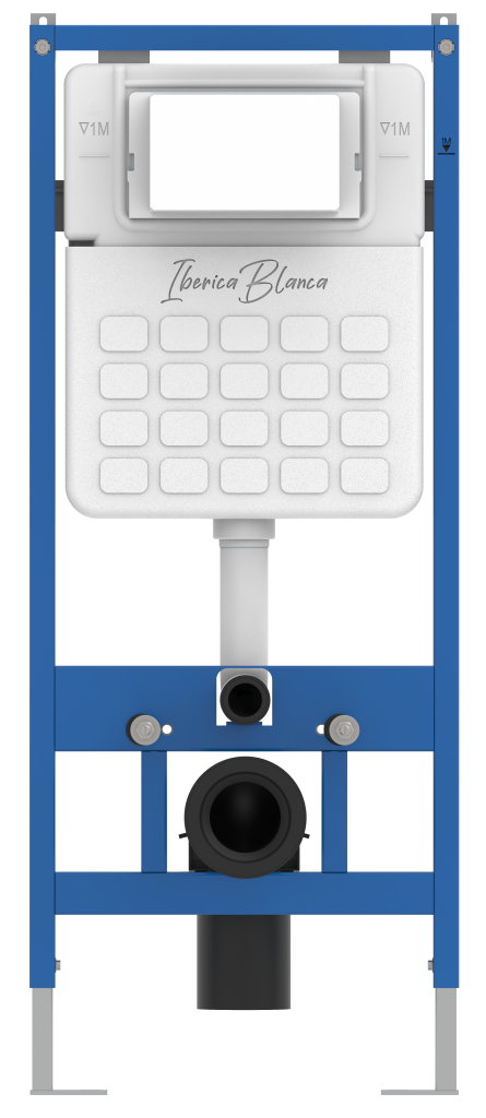 Комплект 3в1 IBERICA BLANCA инсталляция SILENCIO, унитаз BILBAO ALTO белый, кнопка смыва ESTI-S золото матовое (IB001.BLA.234.854)