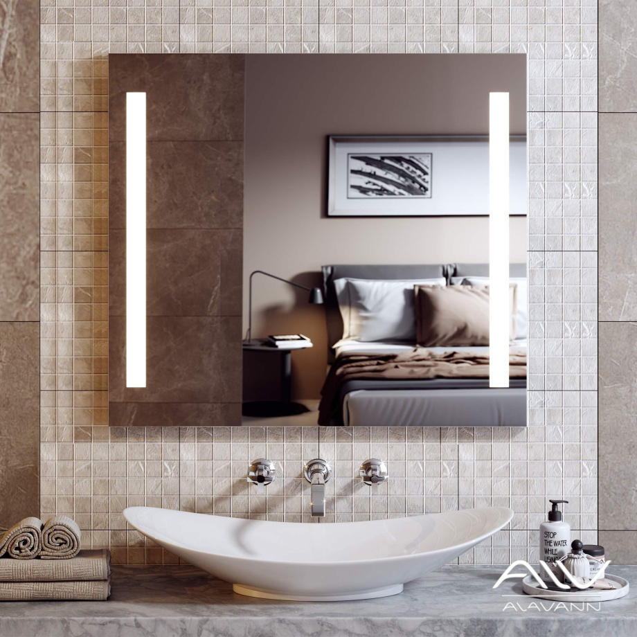 Зеркало Alavann Neve Duo 90 свет, кнопочный выключатель