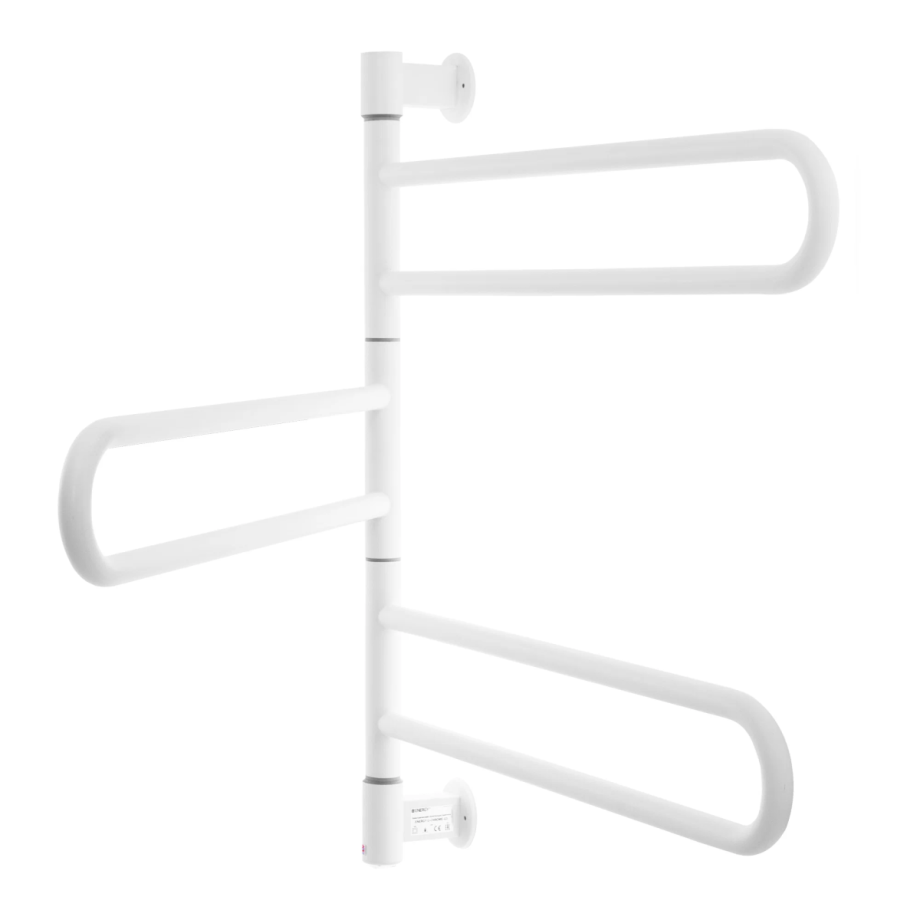 Полотенцесушитель электрический Energy U - G3 поворотный белый матовый, скрытое/наружное подключение