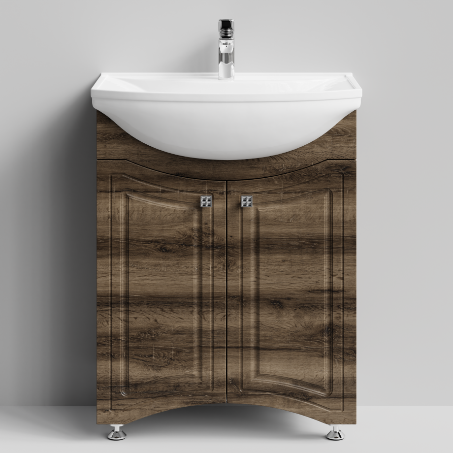 Тумба с раковиной Адам 65 напольная, Дуб крымский коричневый