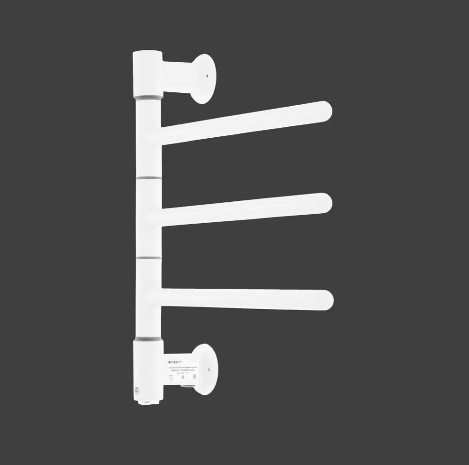 Полотенцесушитель электрический Energy I chrome G3K 44х40 поворотный, белый матовый