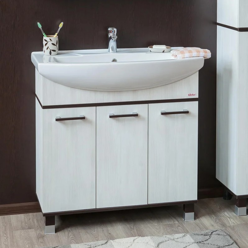 Тумба с раковиной Sanflor Толедо 85 напольная, северное дерево