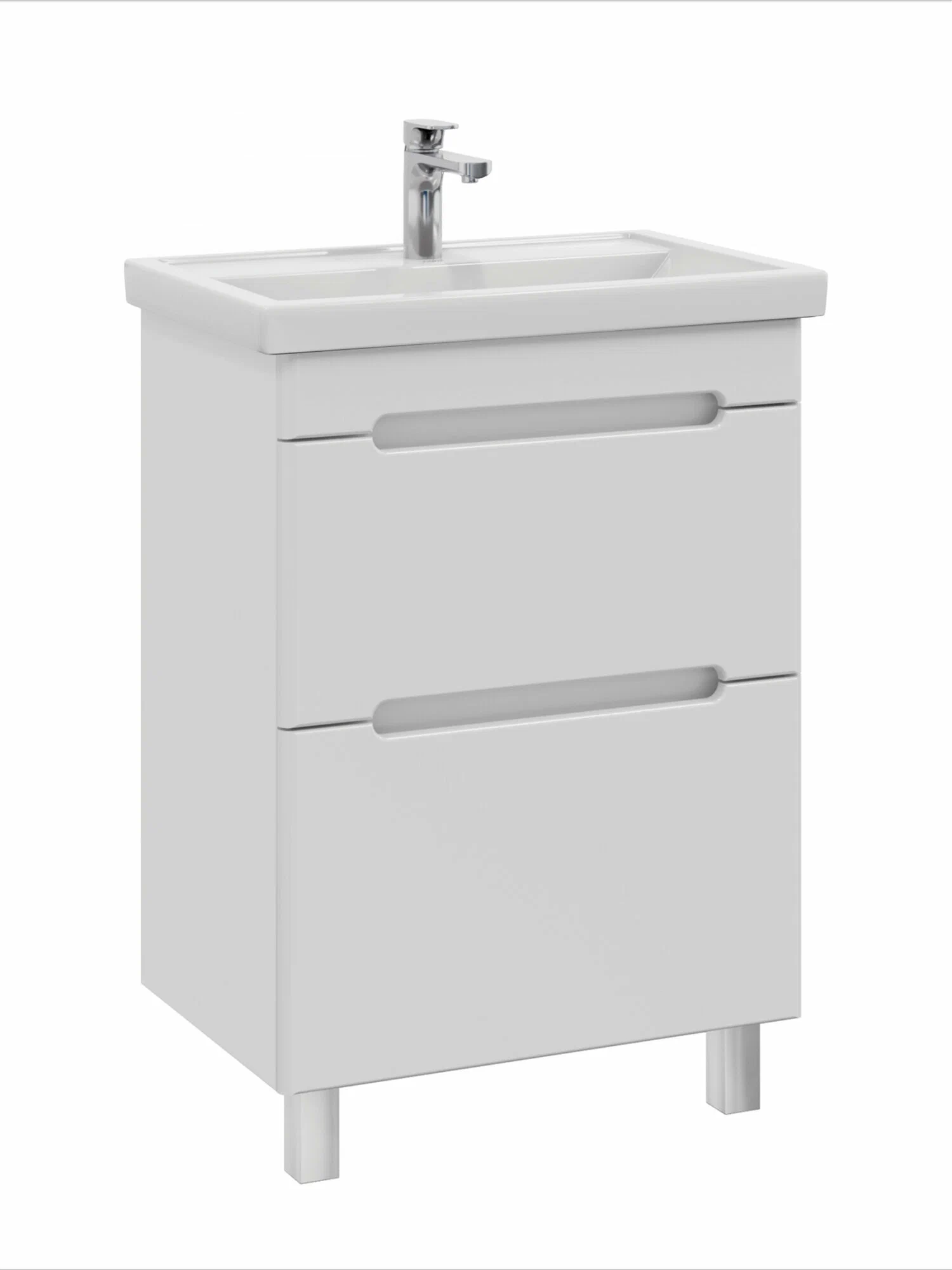 Тумба напольная SanStar Адель 50 с раковиной Moduo 50, белая