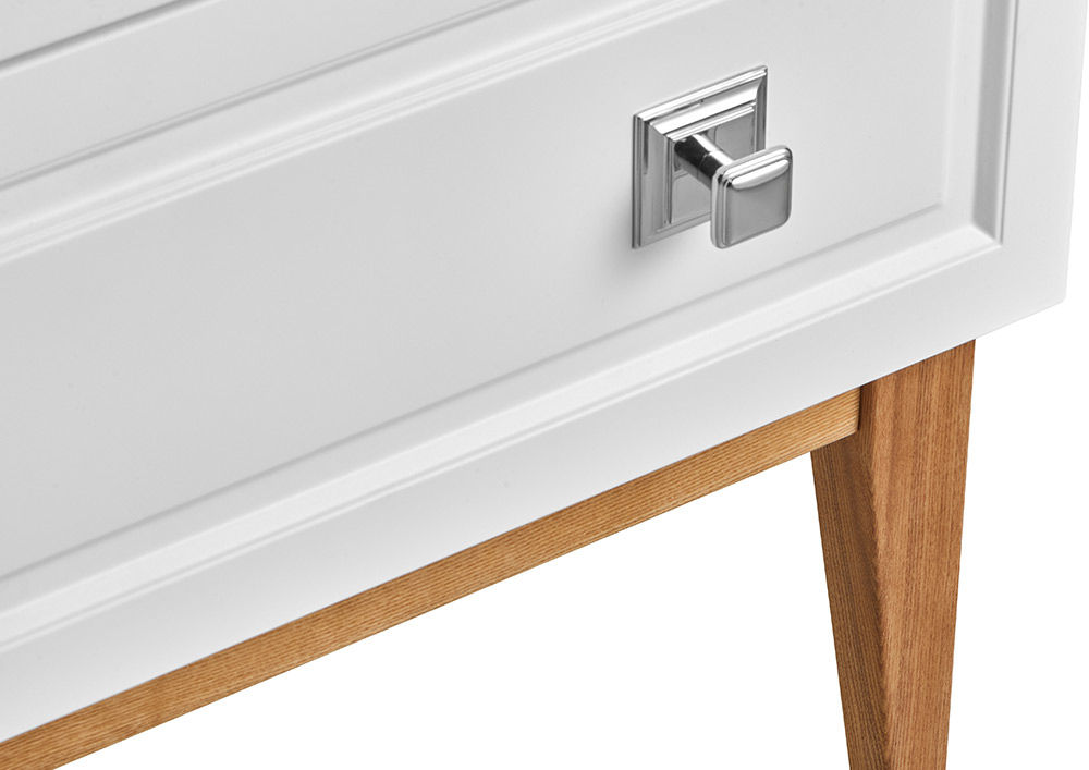 Мебель для ванной ASB Woodline Каталина 80 комплект, напольный, слоновая кость, хром