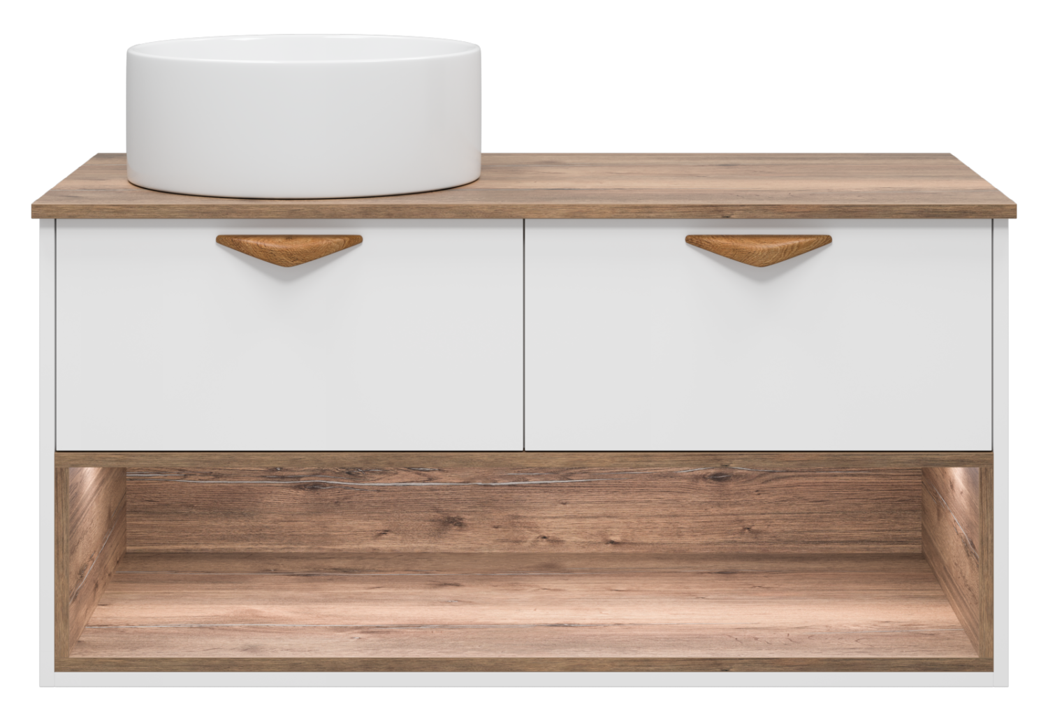 Тумба с раковиной Brevita Bergen 105 с подсветкой подвесная, белый