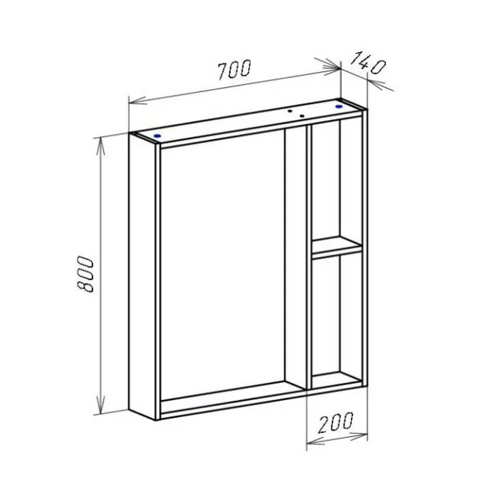 Зеркало-шкаф Bellezza Рона 70 натуральный дуб