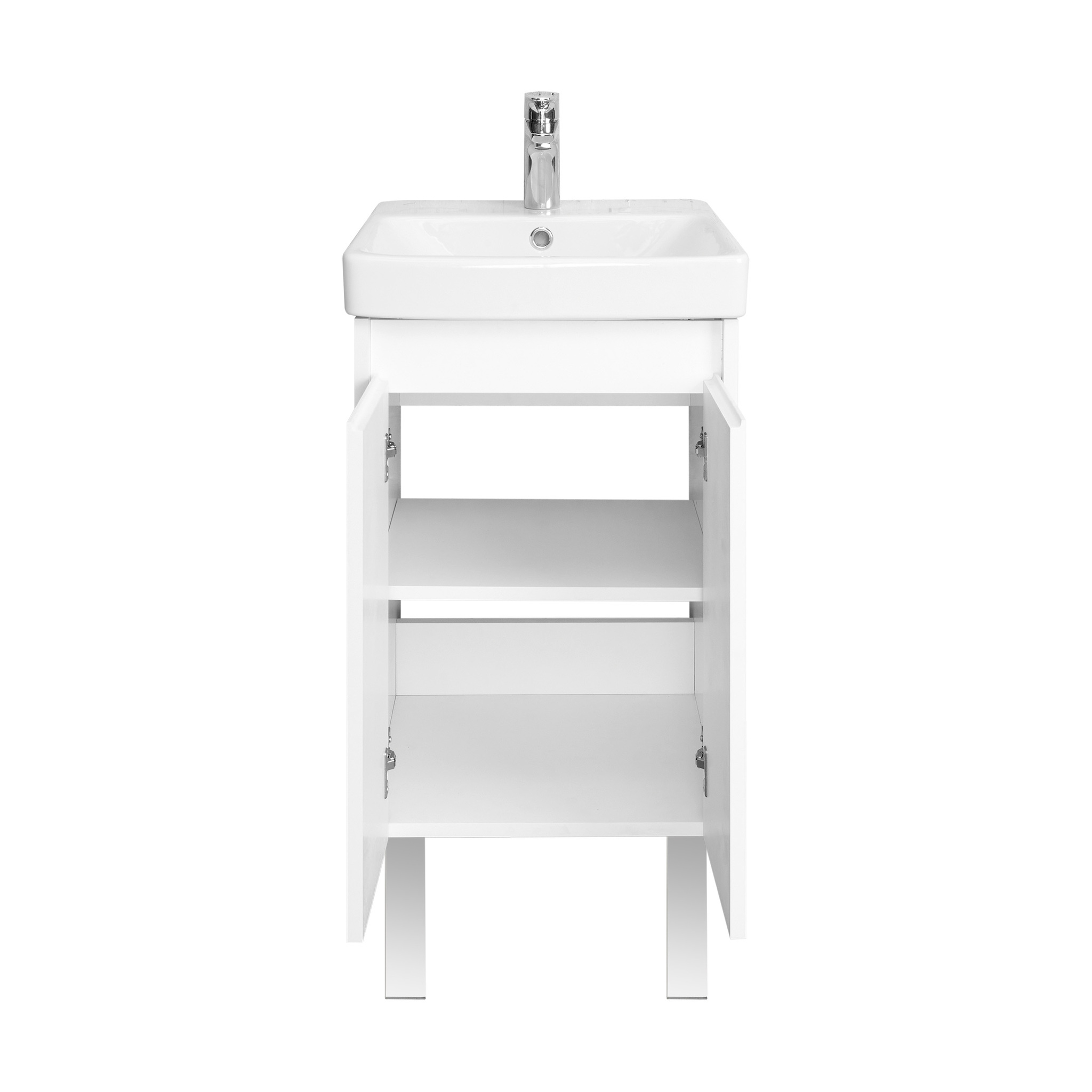 Тумба Aquaton Сканди Doors 45 с раковиной Адриана 45, 2 ящика, подвесная, белый