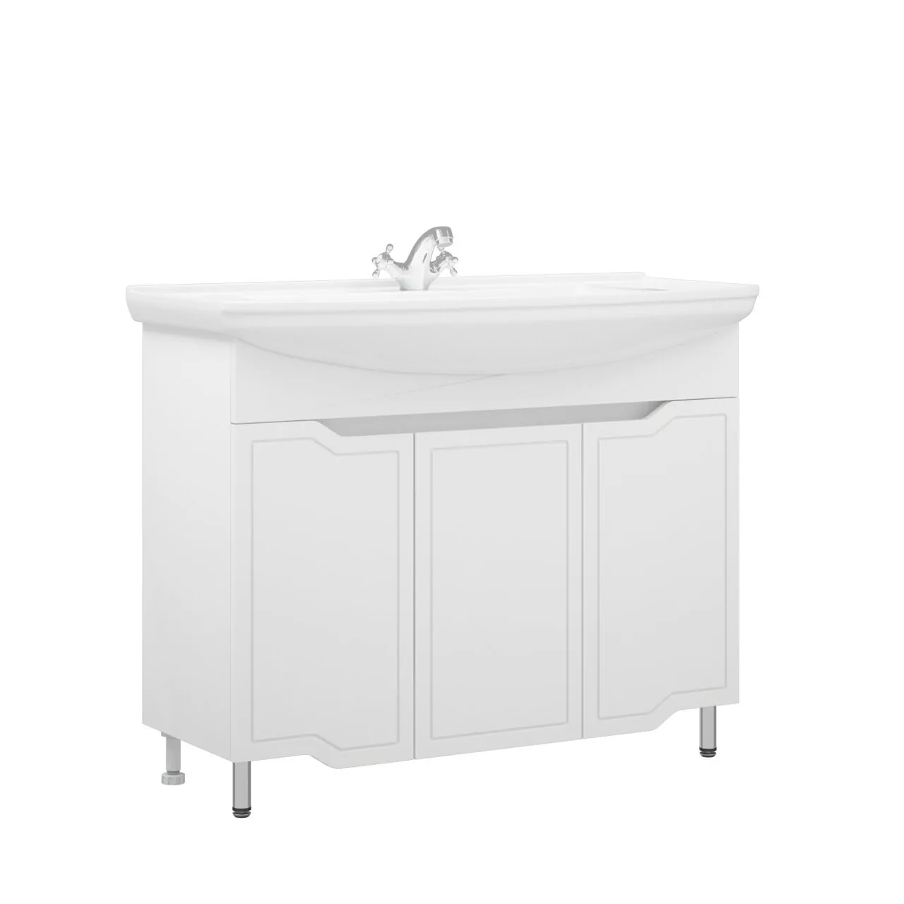 Тумба напольная Corozo Мирра 105 с раковиной Элеганс 105, белый Тумба напольная Corozo Мирра 105 с раковиной Элеганс 105, белый