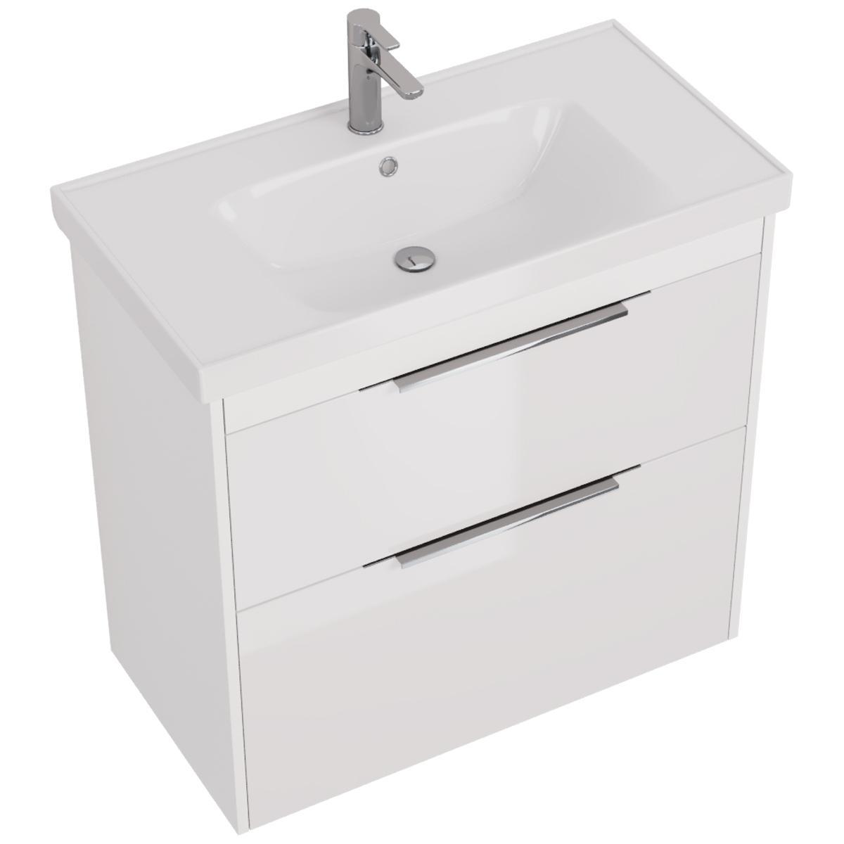 Тумба с раковиной подвесная Dreja Prime 90 см, белый