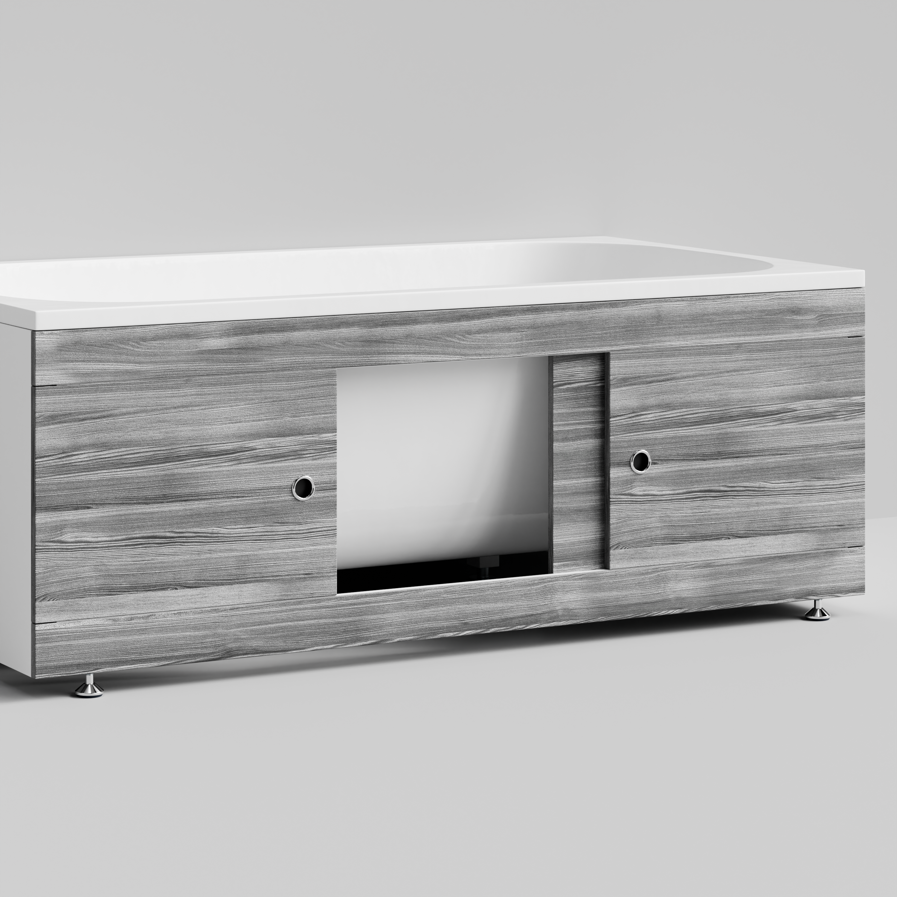 Экран под ванну Vod-ok Купе 150 раздвижной Лиственница структурная контрастно-серая