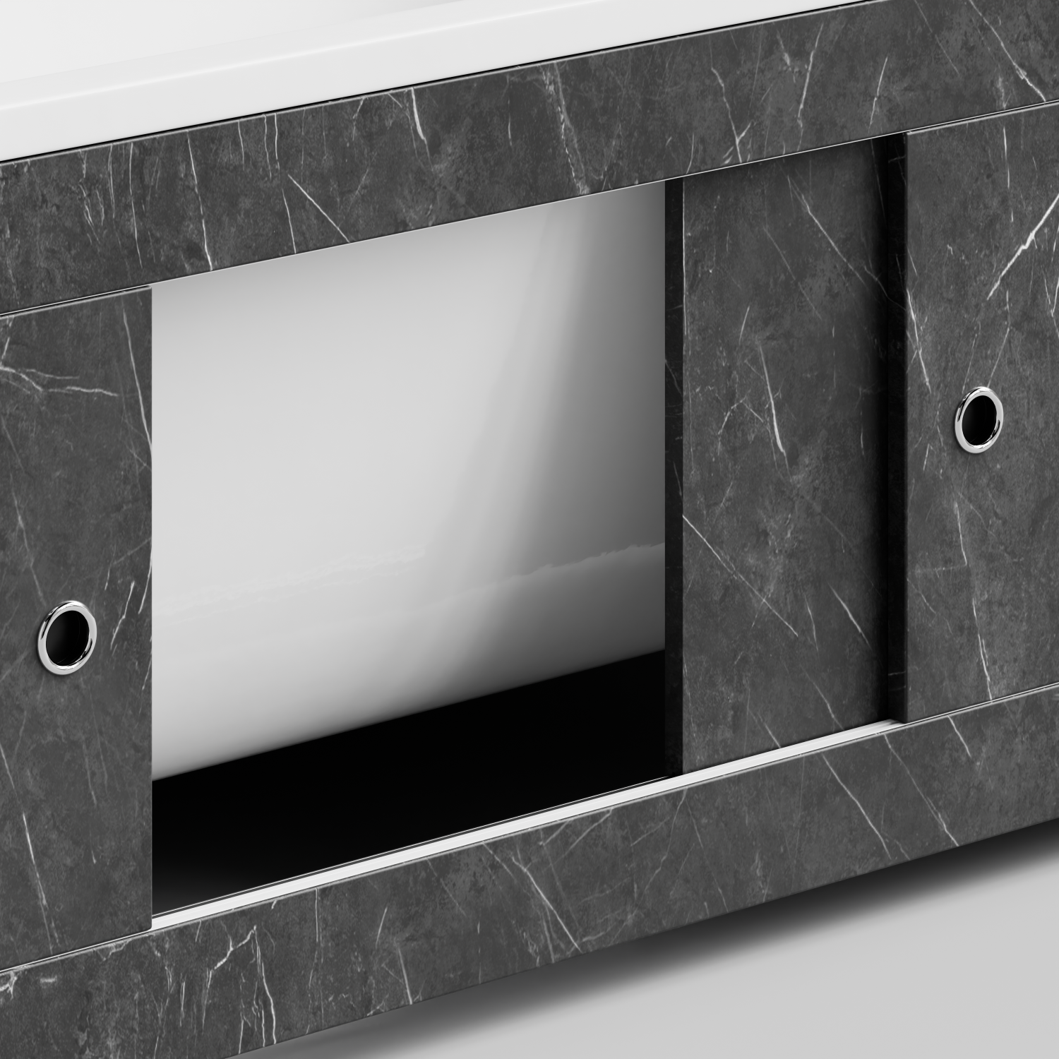 Экран под ванну Vod-ok Купе 170 раздвижной Мрамор Графит софт тач