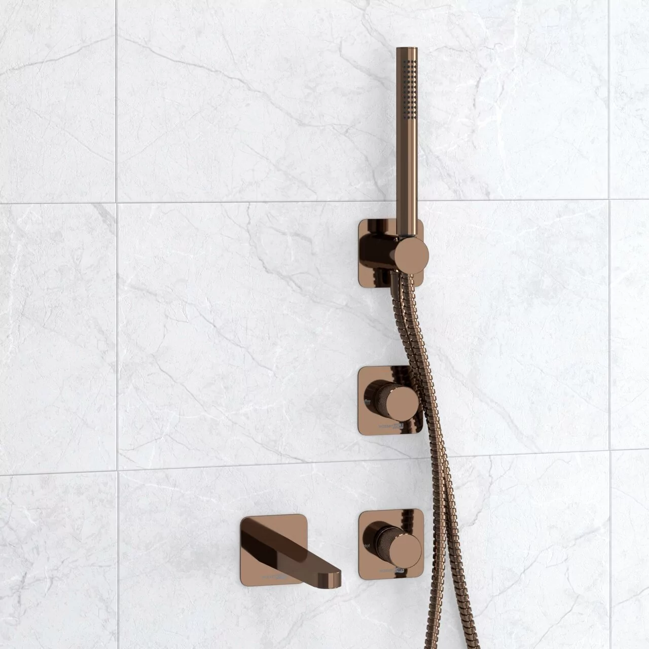 Смеситель для ванны WasserKraft Paar A8851.309.311.290.292.291 розовое золото