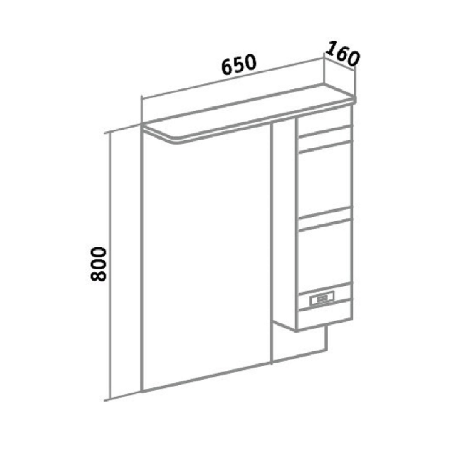 Зеркало-шкаф Runo Турин 65 R, белый