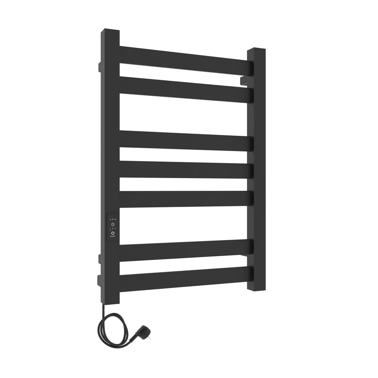 Полотенцесушитель электрический Laris Гефест ЧКЧ П7 500х800 левый, черный матовый