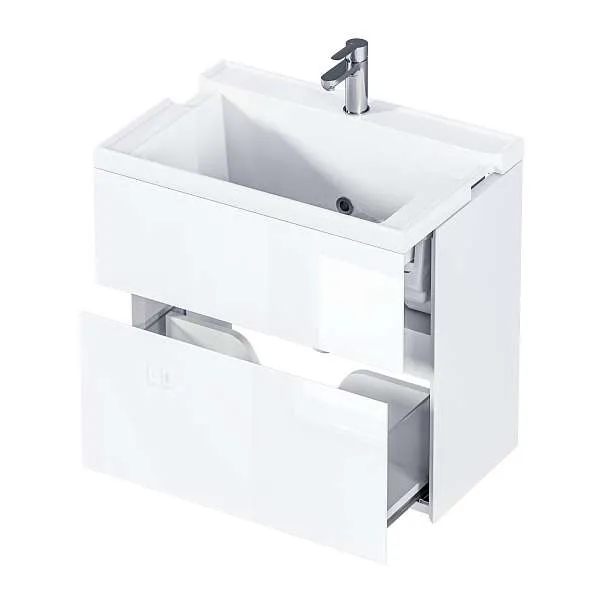 Тумба с раздвижной раковиной подвесная 1Marka Bumble 60П 1я, 1 ящик, белый от магазина Vanna-Vanna.ru!