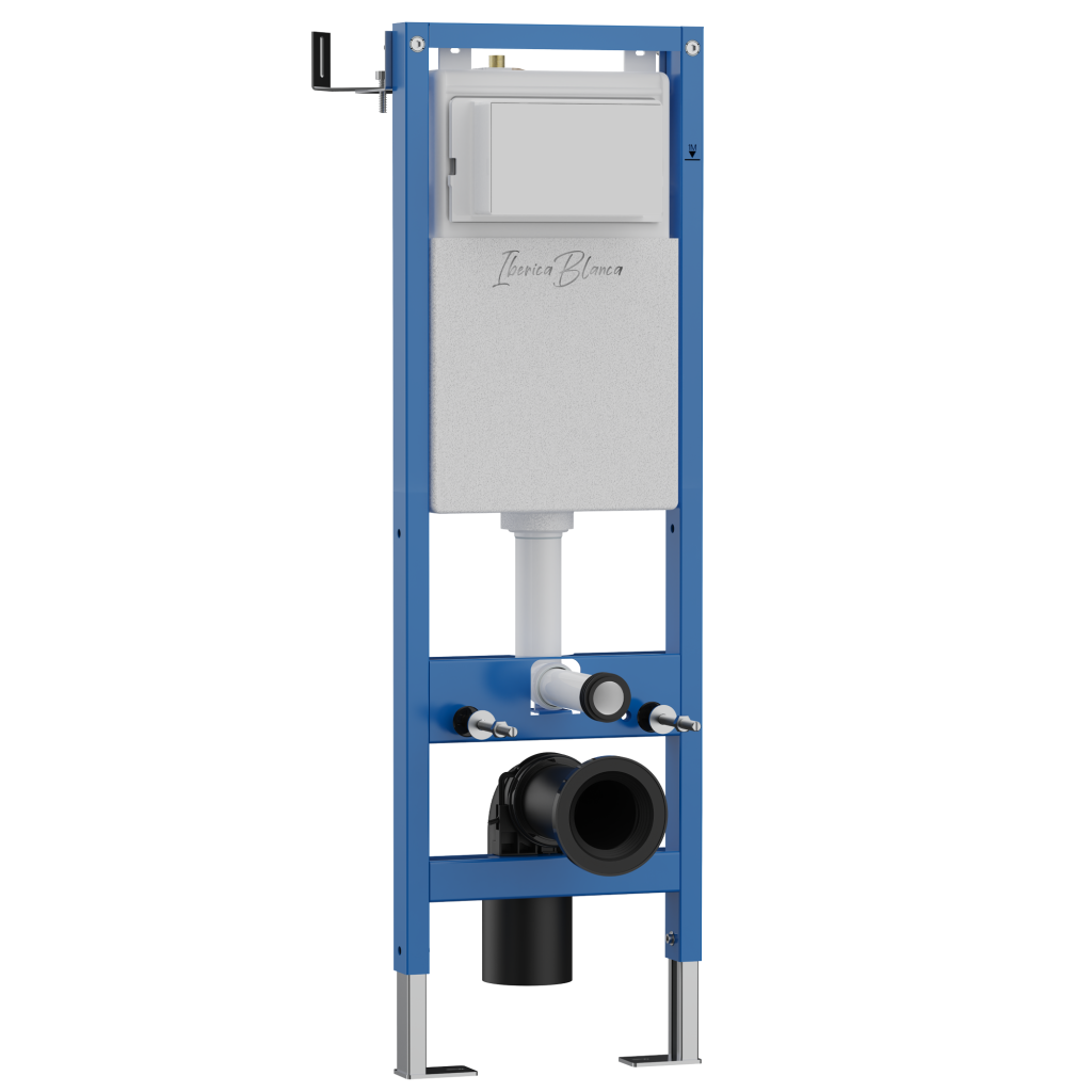 Комплект 3в1 IBERICA BLANCA инсталляция SILENCIO MINI, унитаз BILBAO ALTO белый, кнопка смыва ESTI-S белый глянцевый (IB.001M.BLA.231.855)