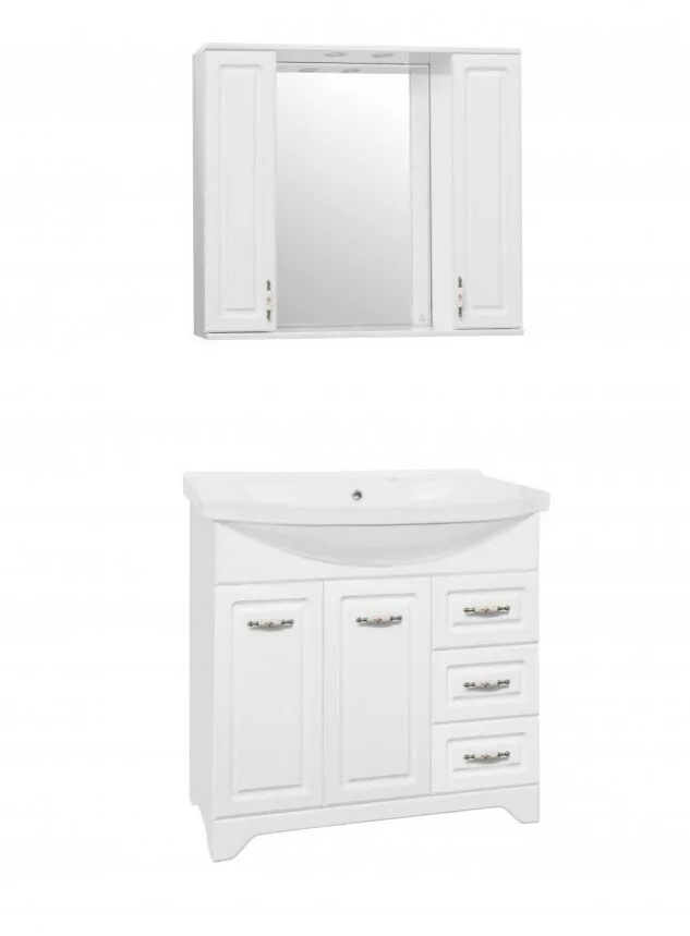 Тумба с раковиной Style Line Олеандр-2 90 напольная, белая