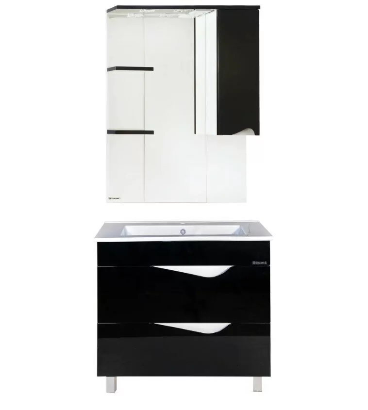 Тумба с раковиной Bellezza Эйфория 85 напольная, черная