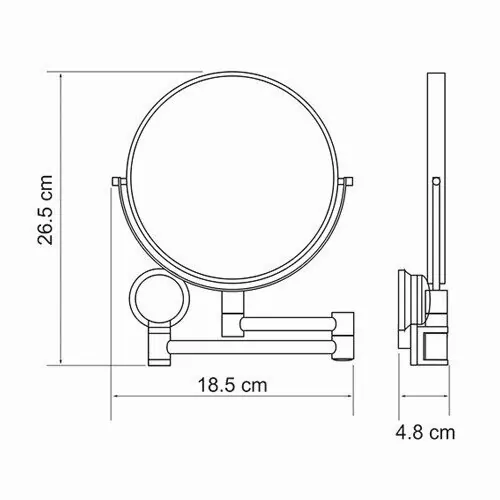 Зеркало косметическое WasserKraft K-1000 хром