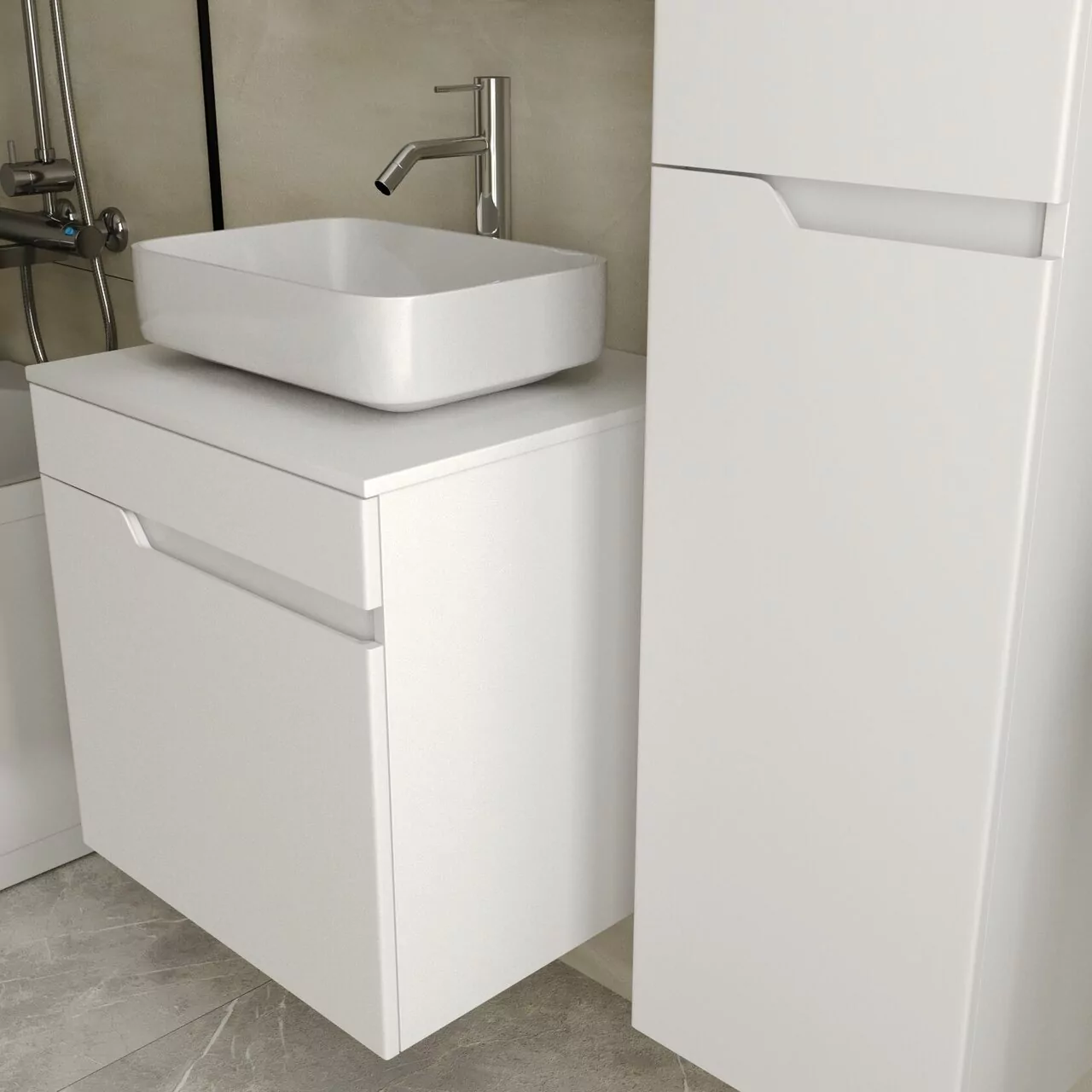 Пенал подвесной Viant Куба 30 L/R белый