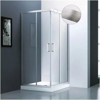 Душевой угол Veconi Rovigo RV-84, 1000x900x1950, никель брашинг, стекло прозрачное