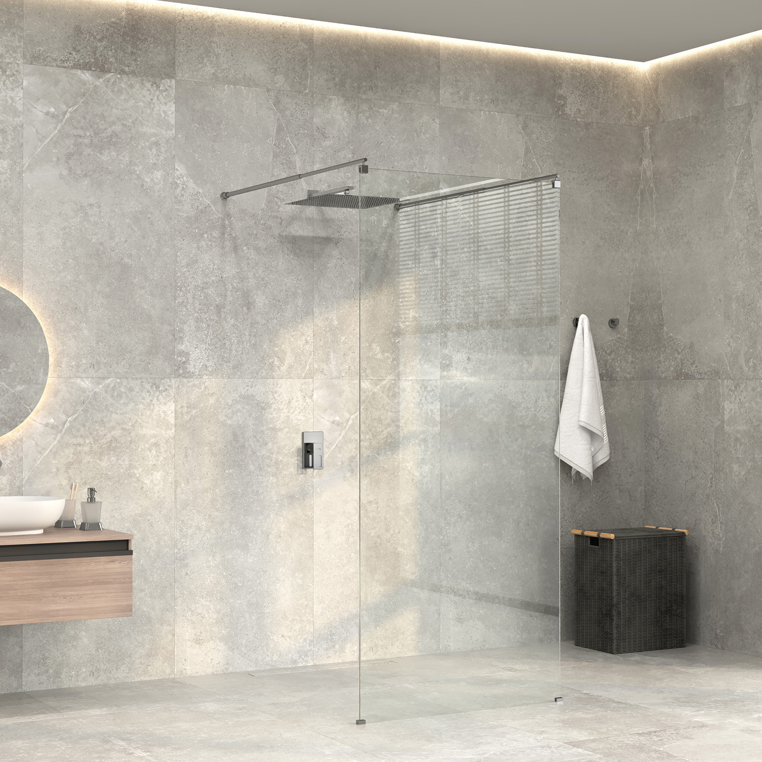 Душевая перегородка WasserKRAFT Vechte 60W39 хром