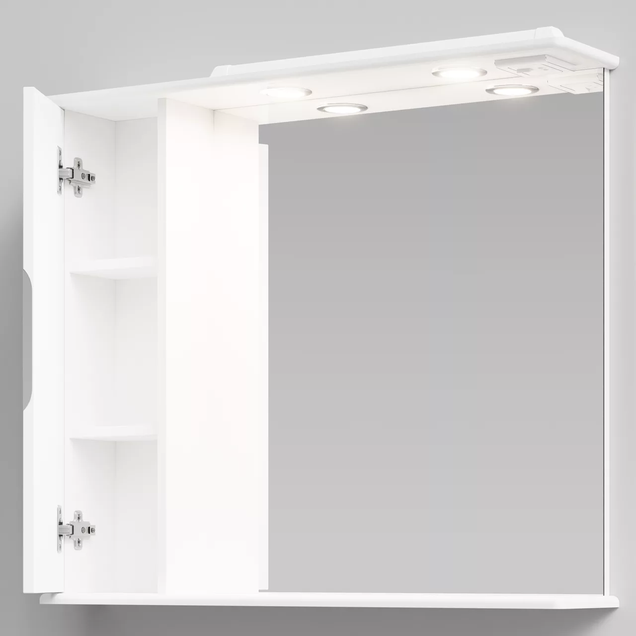 Зеркало со шкафчиком Vod-ok Лира 85 L свет, белый