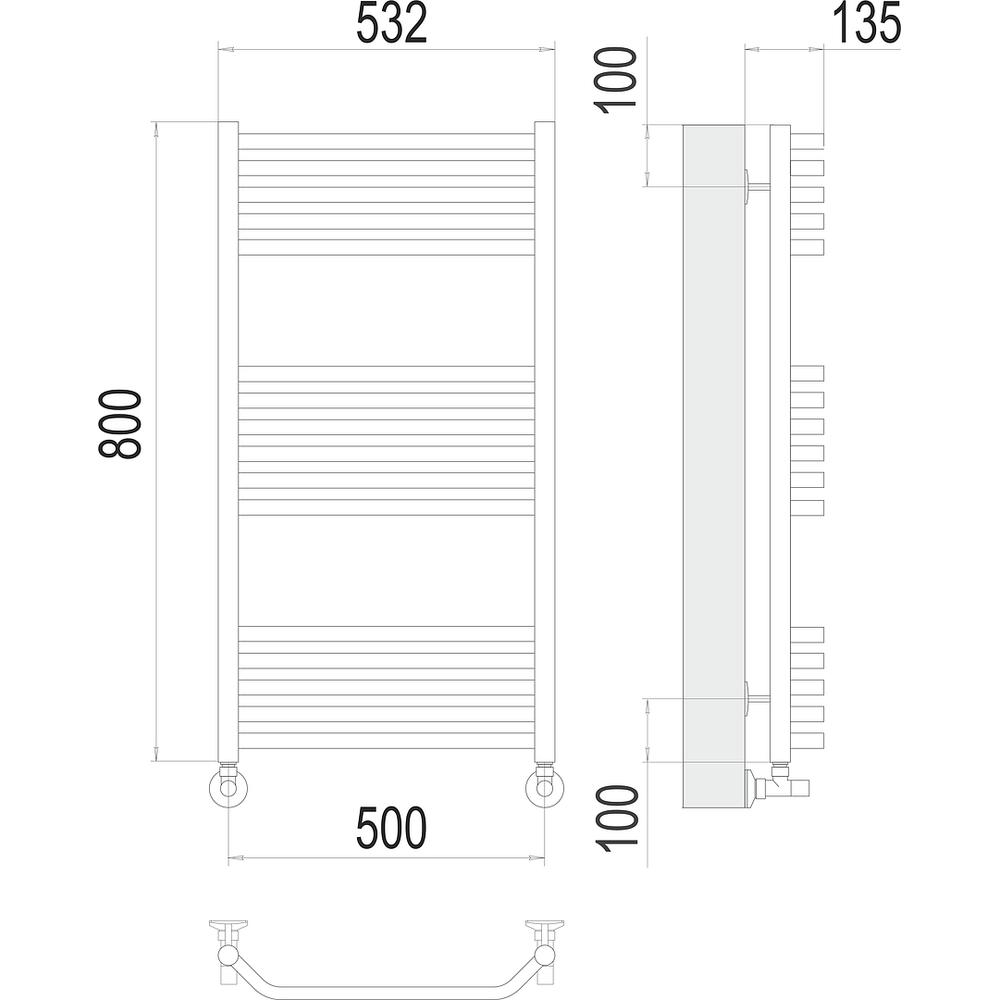 Полотенцесушитель водяной Terminus Виктория П16 50х80