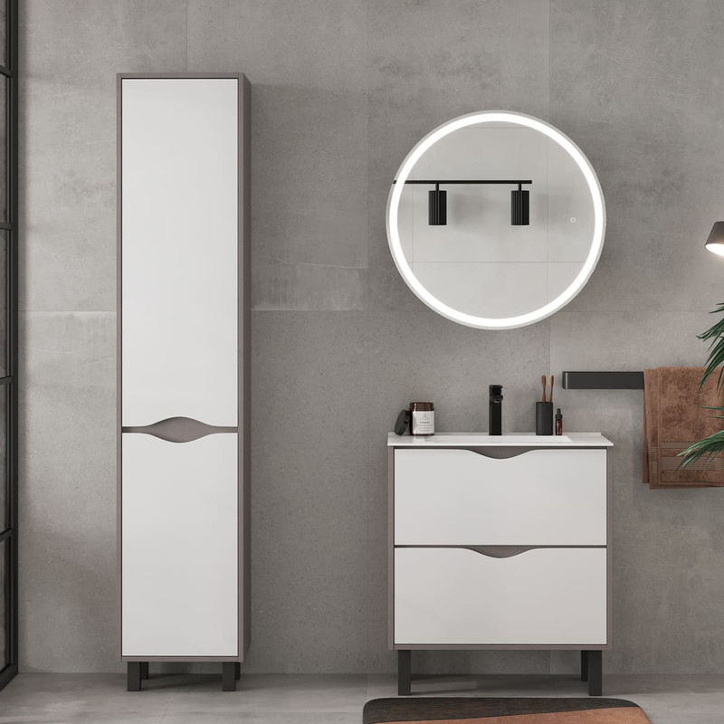 Зеркальный шкаф EQUIL Smile LED D70 графит софт