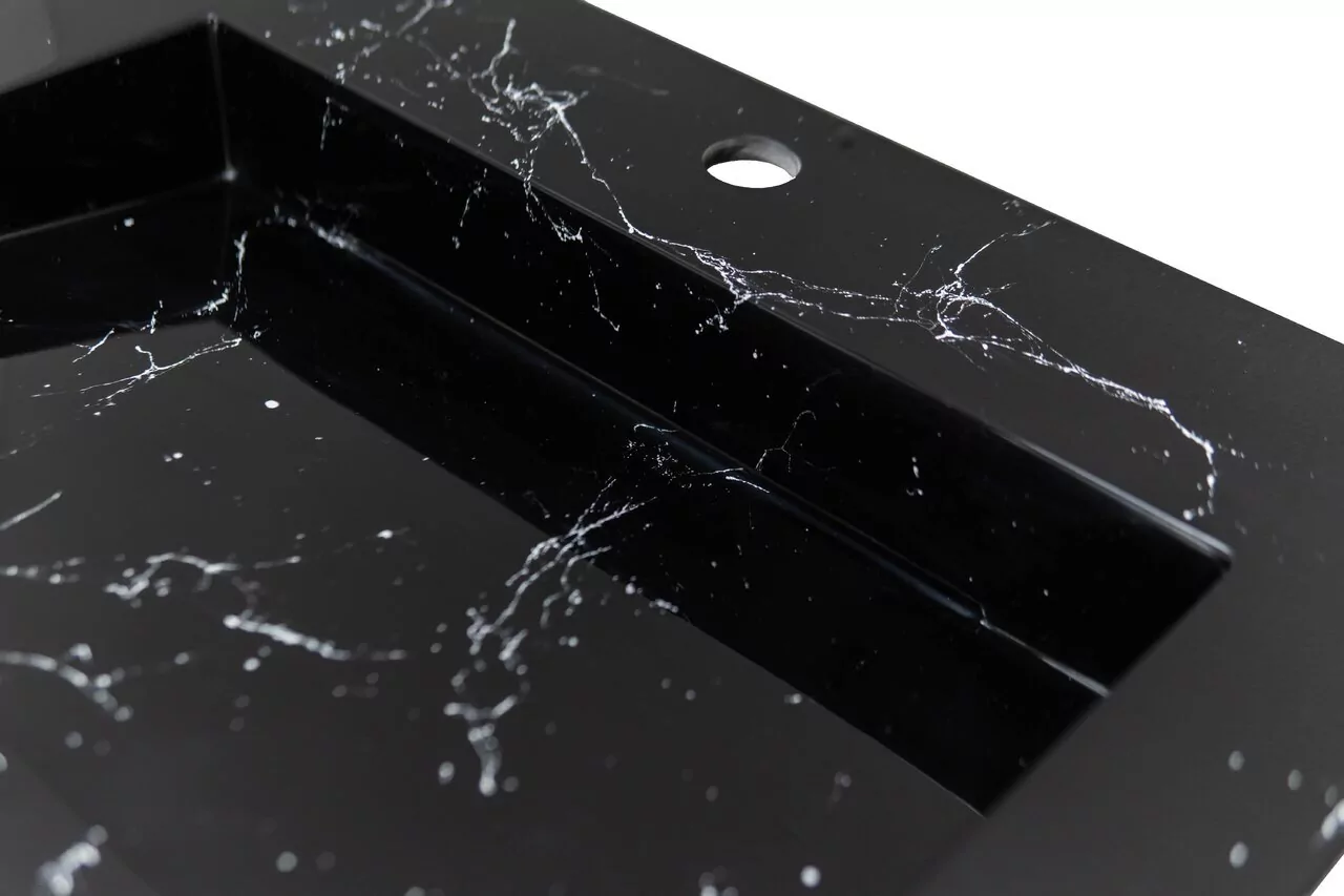 Раковина Stella Polar Берта 60х50 черный мрамор