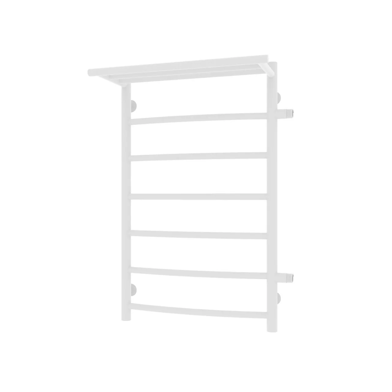 Полотенцесушитель водяной Laris Классик П7 500х800 R МЦ 500-1, боковой, с полкой, белый матовый