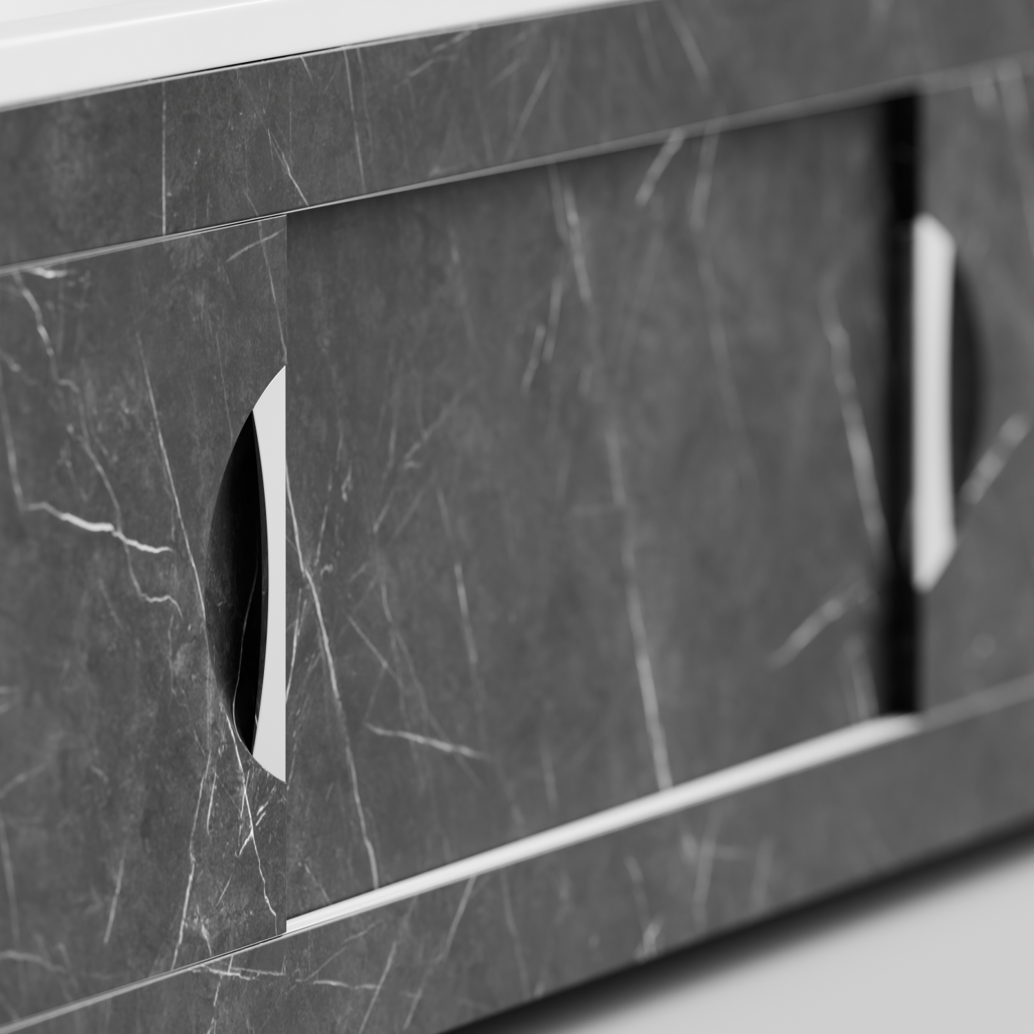 Экран под ванну Vod-ok Топ 170 раздвижной Мрамор Графит софт тач