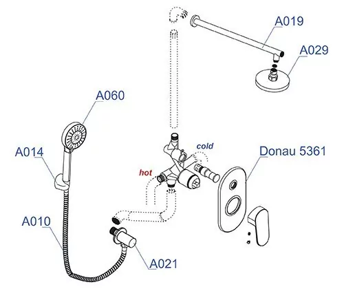 Душевой комплект WasserKraft A14029 хром