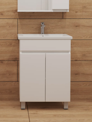 Тумба напольная SanStar Квадро 50 с раковиной Moduo 50 белый