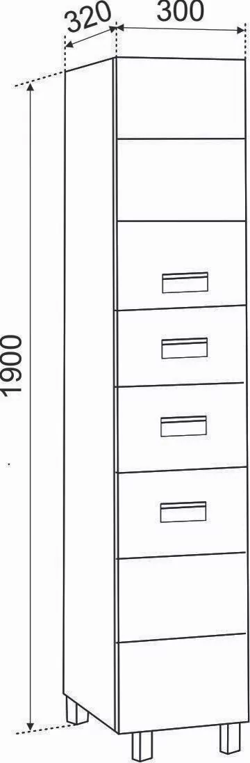 Пенал Emmy Монтана 30 L/R напольный, белый