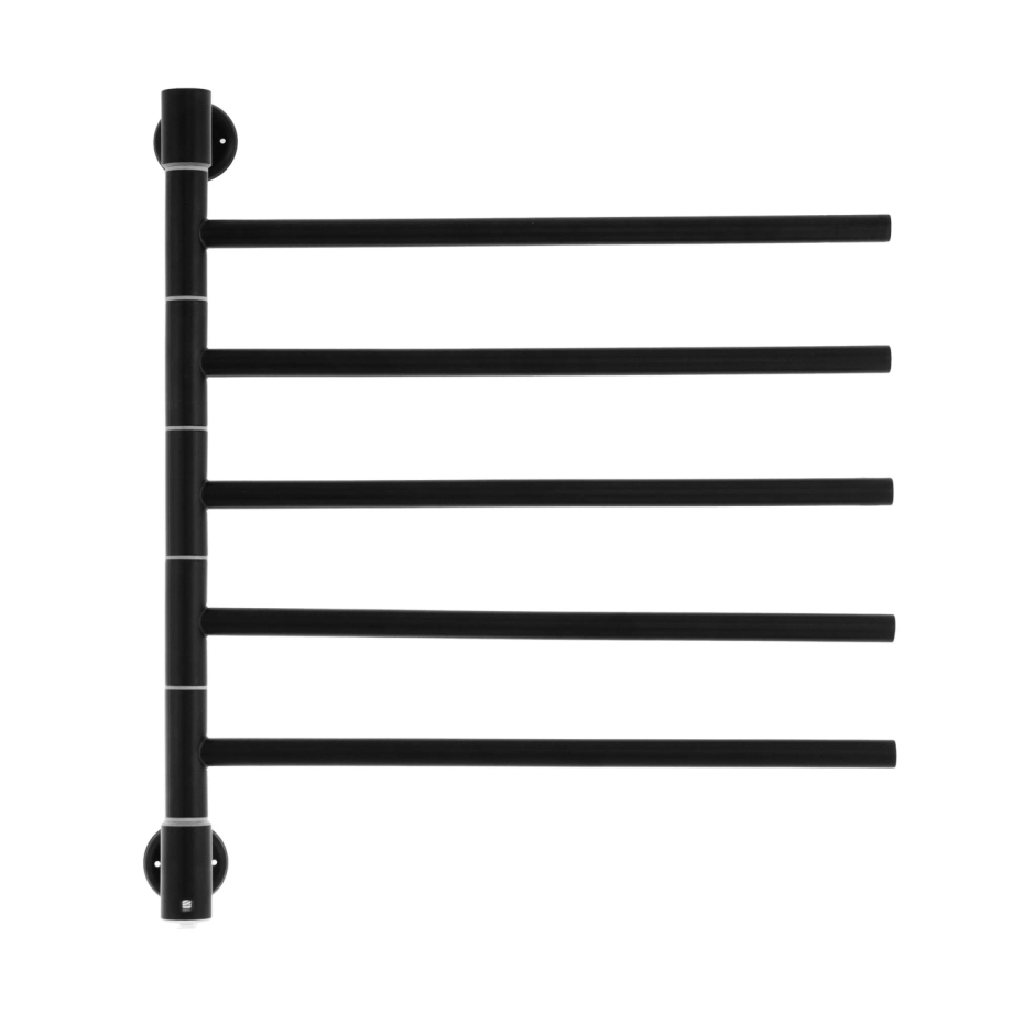 Полотенцесушитель электрический Energy I - G5 черный матовый, поворотные секции, скрытое/наружное подключение