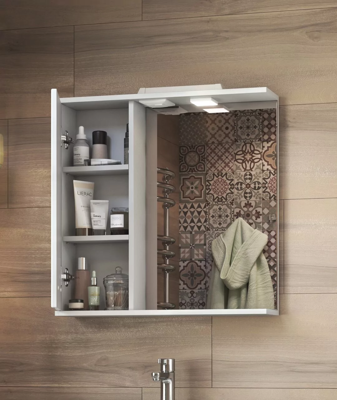 Зеркало-шкаф Vigo Diana 60 L свет, белый