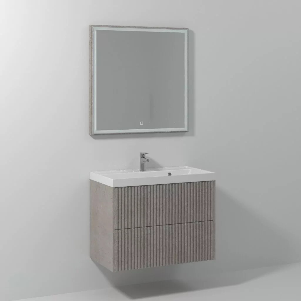 Тумба подвесная Vod-ok Тач 80 2 ящика с раковиной Classica 80, белая + 13 цветов