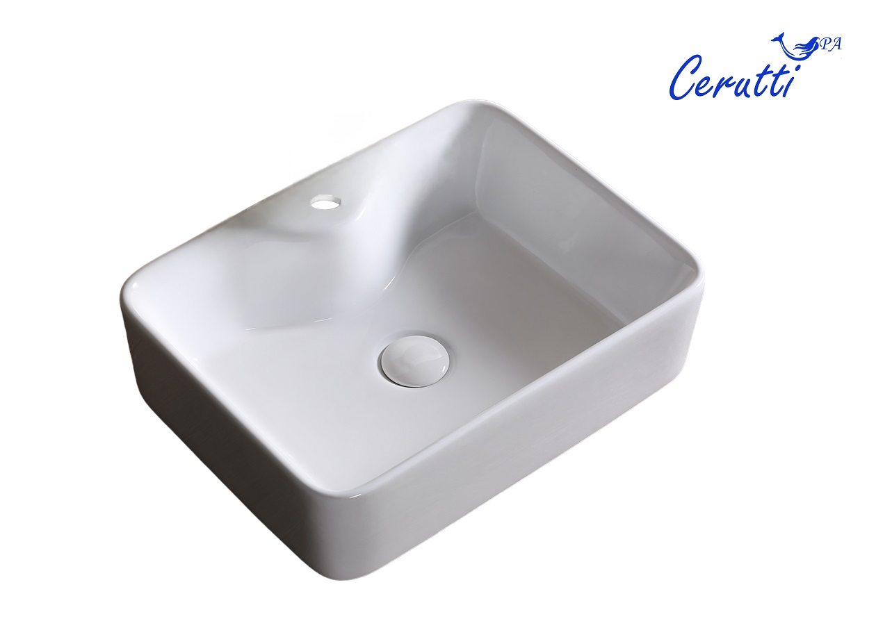 Раковина Ceruttispa CR7051 накладная, белая, прямоугольная 480х370х130
