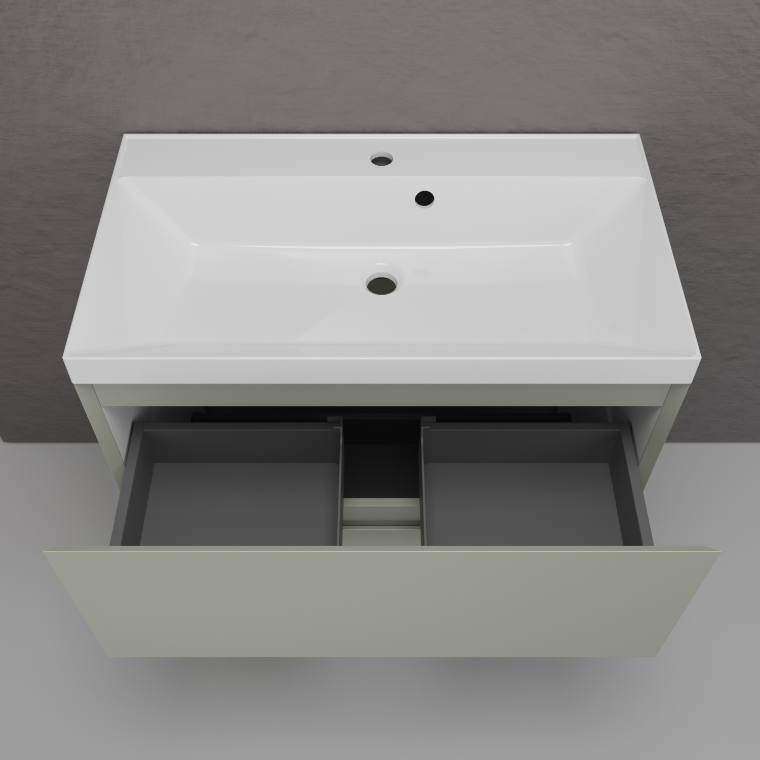 Тумба напольная Style Line Манхэттен 80 Эмаль, с раковиной Asti 80 белый, олива