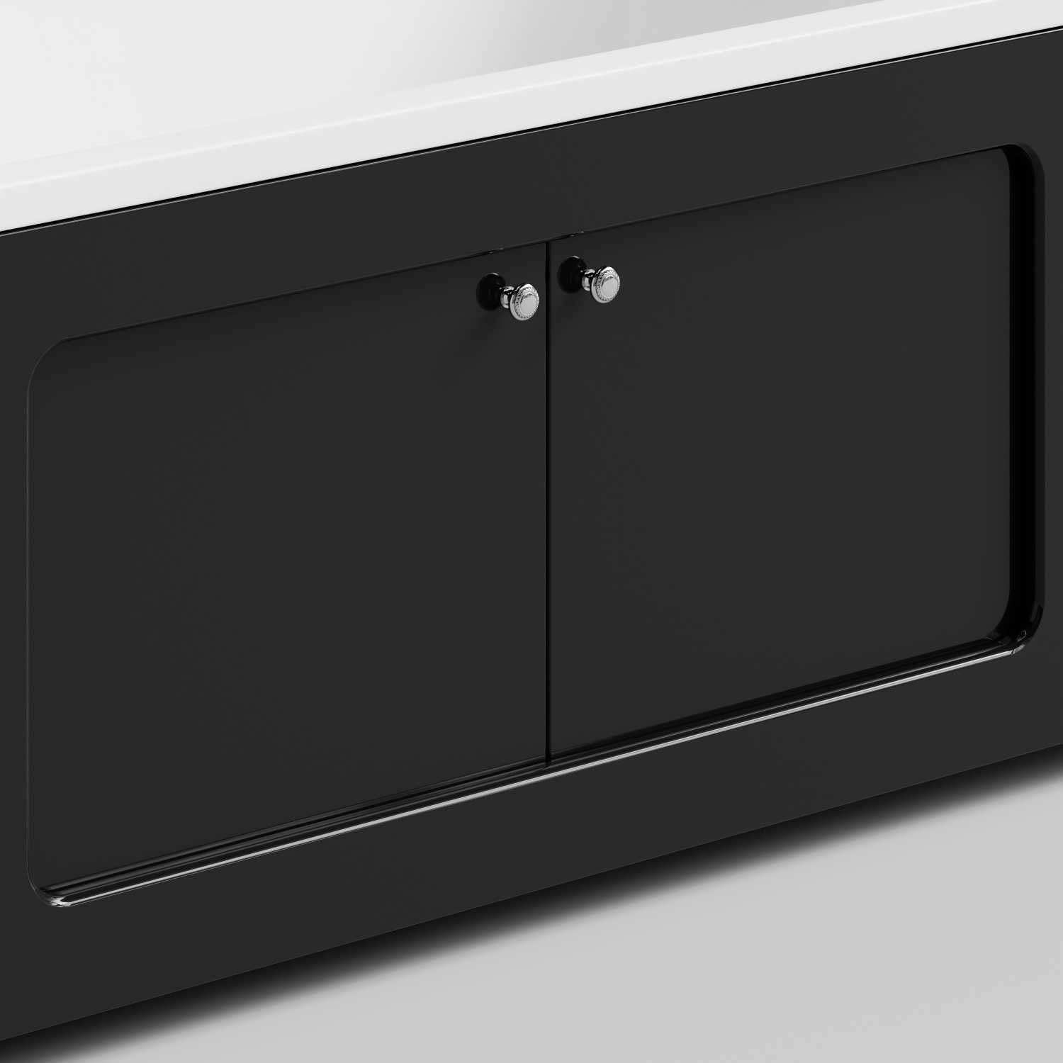 Экран под ванну Vod-ok Лидер 170 раздвижной Черный глянец