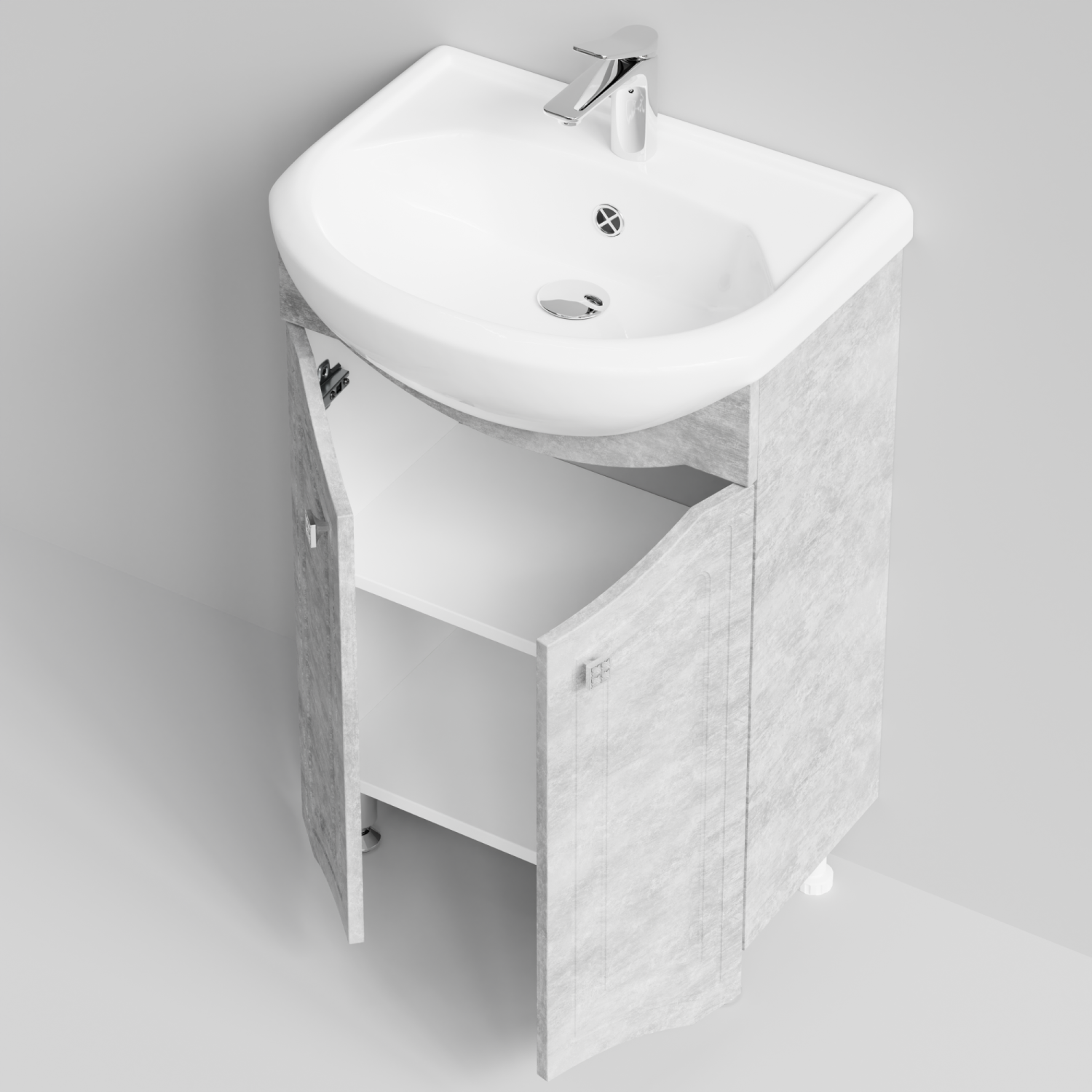 Тумба с раковиной Адам 55 напольная, Горный камень