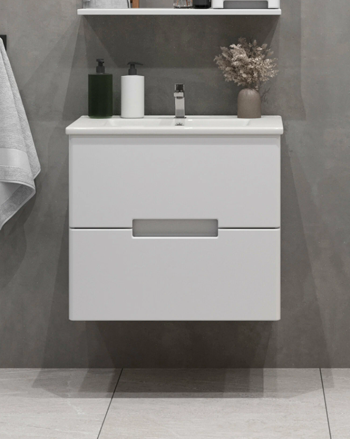 Тумба подвесная SanStar Ориана 60 с раковиной Como 60 (комплект), белая