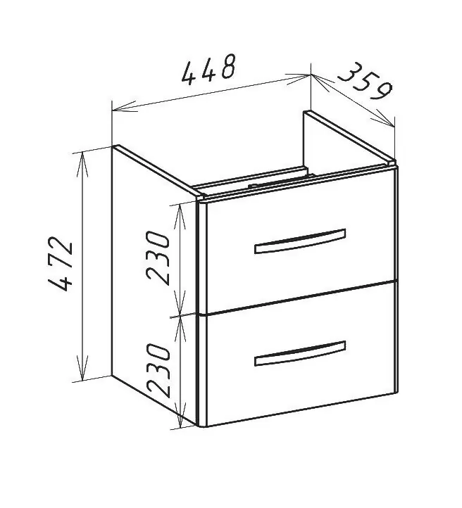 Тумба с раковиной Bellezza Рокко 50 подвесная черная