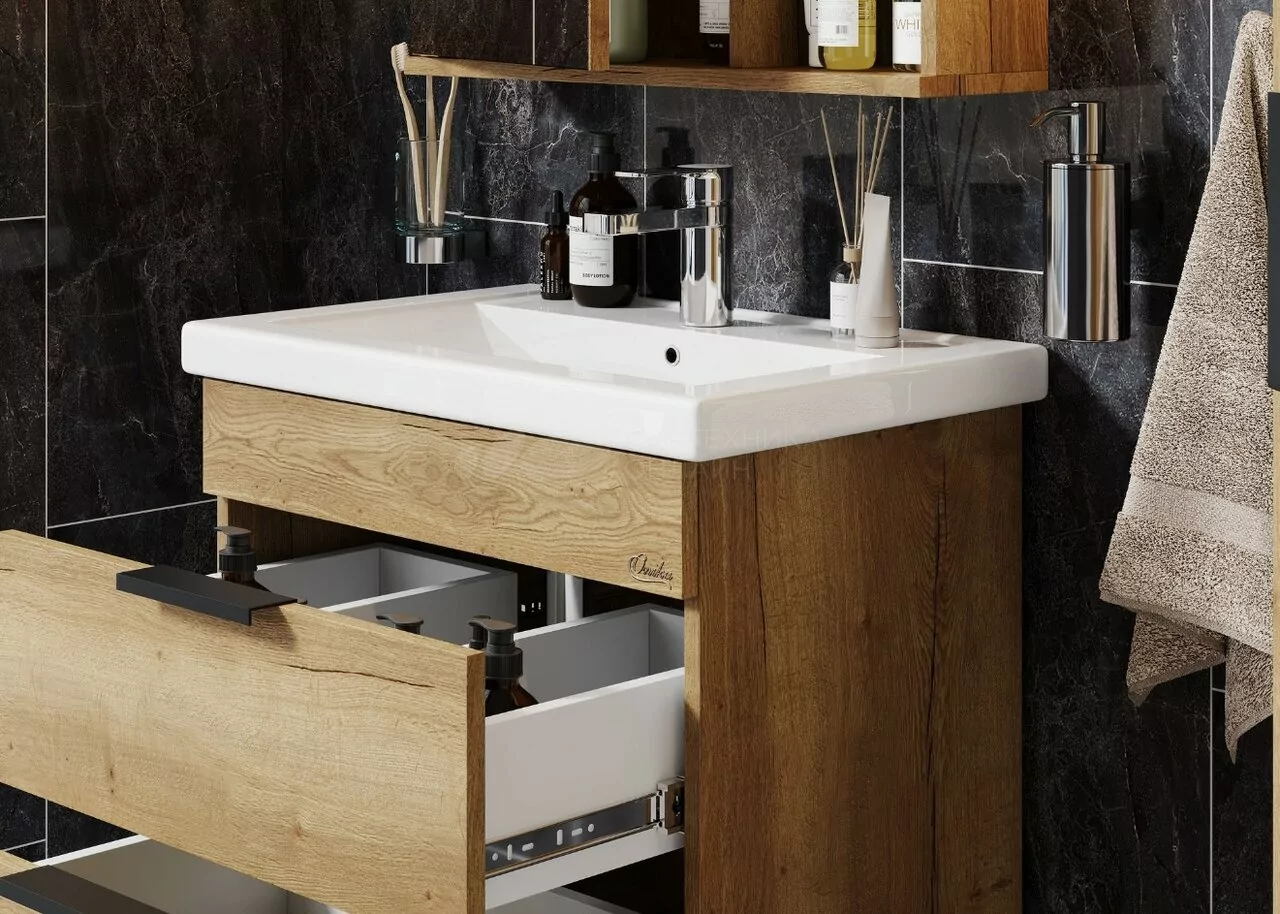 Тумба с раковиной Onika Легран 50 подвесная, дуб галифакс от магазина Vanna-Vanna.ru!